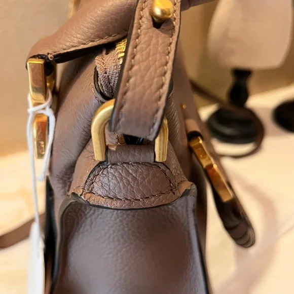 Medium Chloe Marcie Leather Satchel in desert taupe - Picture 2 of 9